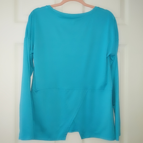 EUC Columbia Split Back Teal Blue Long Sleeve Shirt Small - Picture 2 of 6